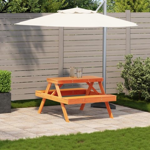 STÓŁ PIKNIKOWY WOSKOWY BRĄZ 105X134X75CM DREWNO SOSNOWE