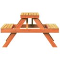 STÓŁ PIKNIKOWY WOSKOWY BRĄZ 105X134X75CM DREWNO SOSNOWE