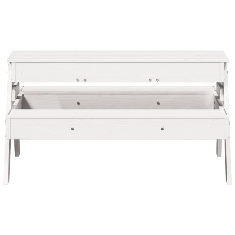 STÓŁ PIKNIKOWY Z PIASKOWNICĄ DLA DZIECI BIAŁY DREWNO SOSNOWE