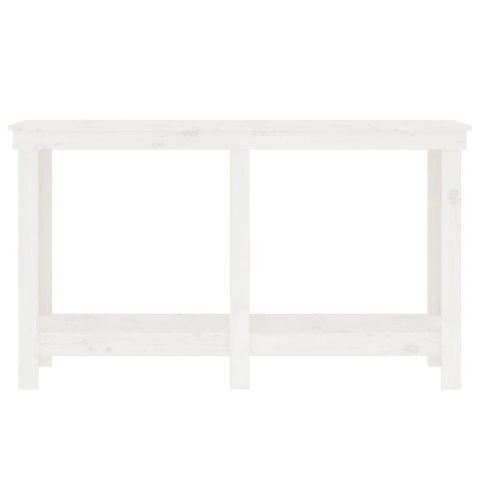 VidaXL Stół roboczy,biały, 140x50x80 cm, lite drewno sosnowe