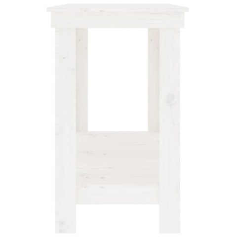 VidaXL Stół roboczy,biały, 140x50x80 cm, lite drewno sosnowe