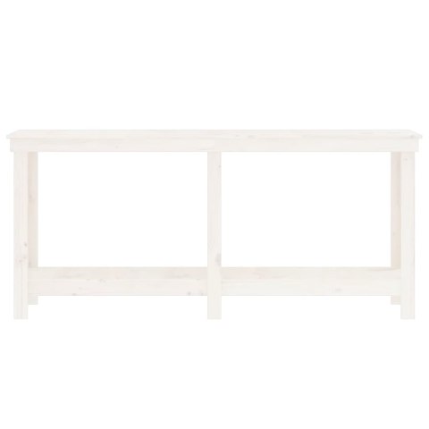 VidaXL Stół roboczy,biały, 180x50x80 cm, lite drewno sosnowe