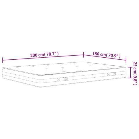 MATERAC KIESZENIOWY ŚREDNIA TWARDOŚĆ 180X200CM