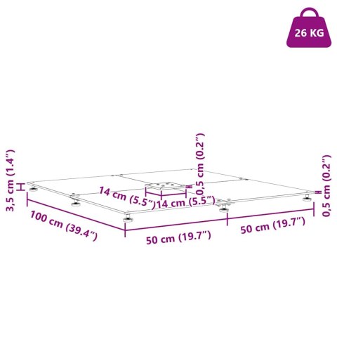 PODSTAWA DO PARASOLA CZARNY 100X100X4CM STAL