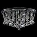 LAMPA SUFITOWA Z KRYSZTAŁKAMI I KORALIKAMI SREBRNA OKRĄGŁA