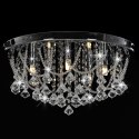 LAMPA SUFITOWA Z KRYSZTAŁKAMI I KORALIKAMI SREBRNA OKRĄGŁA