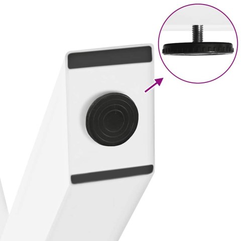 NOGI DO STOLIKA KAWOWEGO W KSZTAŁCIE LITERYX2 SZT. BIAŁE 37X(30-31)CM STAL