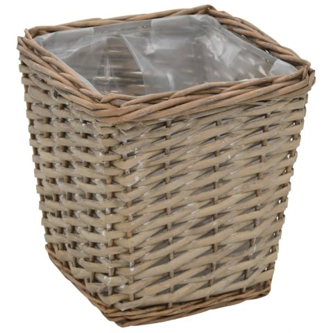 PODWYŻSZONE DONICE NA KWIATY 3 SZT. WIKLINOWE Z WYŚCIÓŁKĄ PE