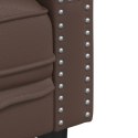 FOTEL CHESTERFIELD BRĄZOWY TAPICEROWANY SZTUCZNĄ SKÓRĄ