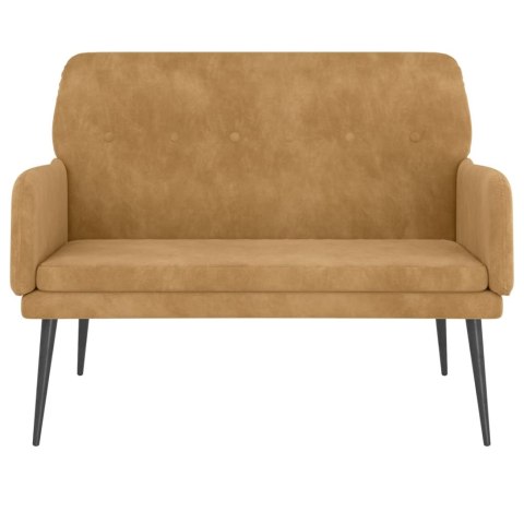 ŁAWKA BRĄZOWA 108X79X79CM TAPICEROWANA AKSAMITEM