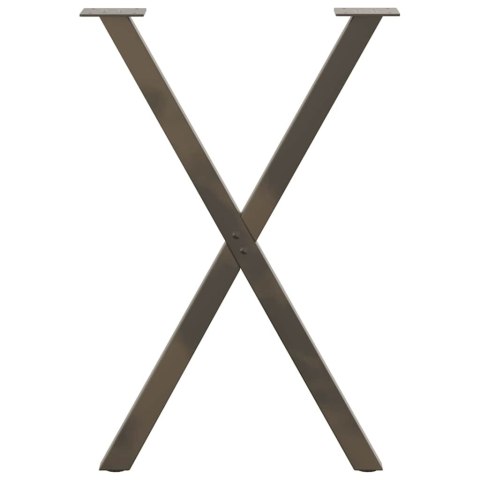 NOGI DO STOŁU JADALNEGO W KSZTAŁCIE LITERYX2 SZT. NATURALNA STAL 50X(72-73)CM STAL