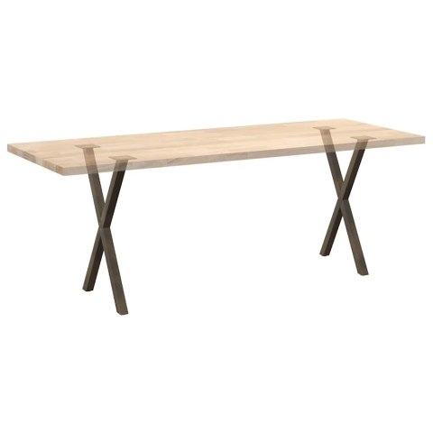 NOGI DO STOŁU JADALNEGO W KSZTAŁCIE LITERYX2 SZT. NATURALNA STAL 50X(72-73)CM STAL