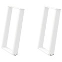 NOGI DO STOŁU JADALNEGO W KSZTAŁCIE LITERY U 2 SZT. BIAŁE 50X(72-73)CM STAL