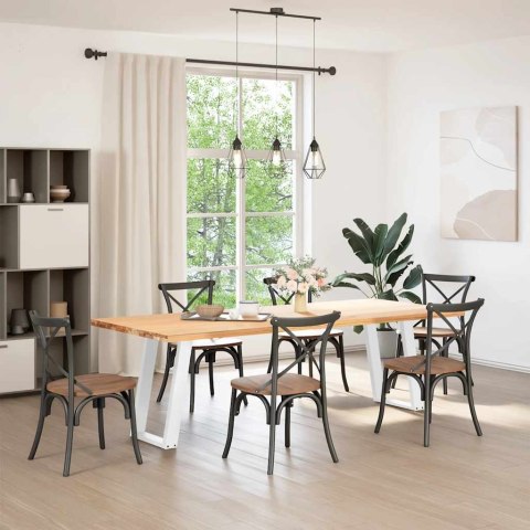 NOGI DO STOŁU JADALNEGO W KSZTAŁCIE LITERY U 2 SZT. BIAŁE 50X(72-73)CM STAL