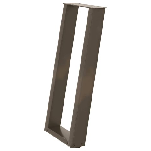 VidaXL Nogi do stołu konsolowego w kształcie litery U 2 szt. Naturalna stal 38x(72-73) cm Stal