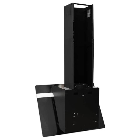 ŚCIENNY OKAP KUCHENNY 60CM STAL I HARTOWANE SZKŁO CZARNY