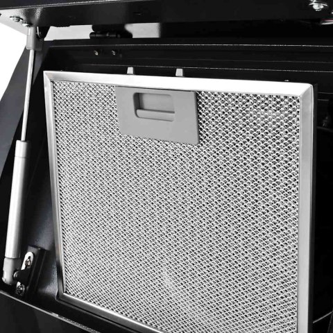 ŚCIENNY OKAP KUCHENNY STAL NIERDZEWNA 756 M³/H 90CM CZARNY