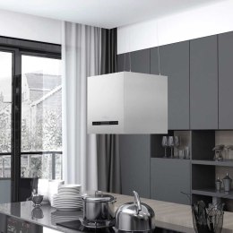 WISZĄCY OKAP NAD WYSPĘ DOTYKOWY LCD 37CM STAL NIERDZEWNA