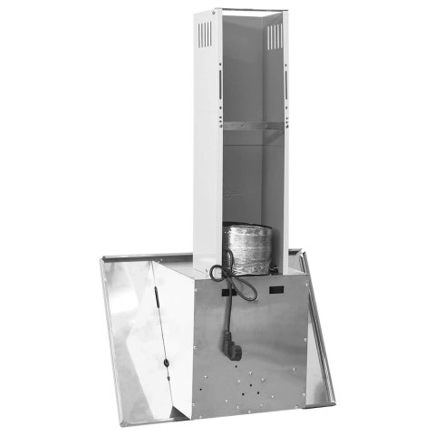 VidaXL Okap kuchenny, 60 cm, stal nierdzewna, hartowane szkło, srebrny