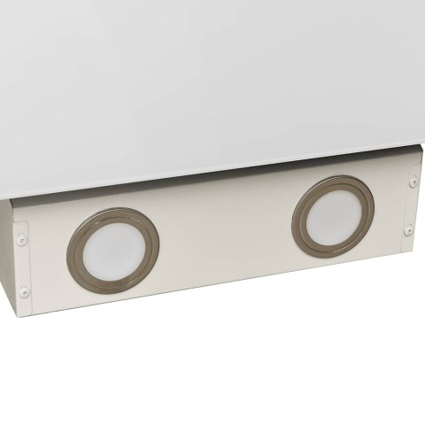 ŚCIENNY OKAP KUCHENNY 60CM STAL I HARTOWANE SZKŁO BIAŁY