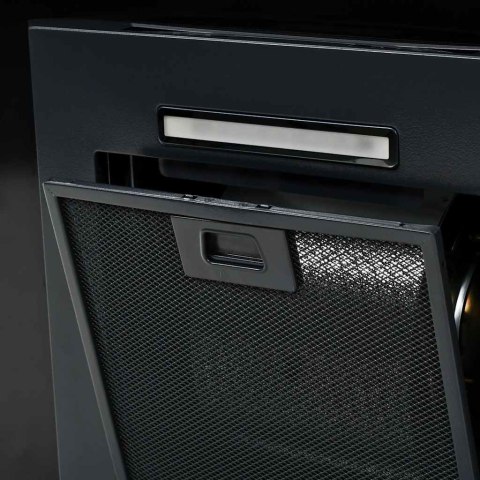 ŚCIENNY OKAP KUCHENNY STAL NIERDZEWNA 756 M³/H 60CM CZARNY