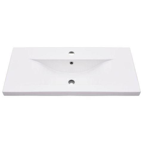 STELAŻ ŁAZIENKOWY ŚCIENNY Z UMYWALKĄ BIAŁĄ 81 CM CZARNY LOFTOWY WISZĄCY