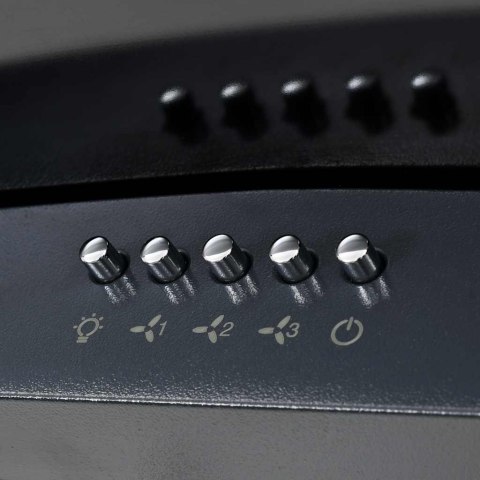 ŚCIENNY OKAP KUCHENNY STAL NIERDZEWNA 756 M³/H 60CM CZARNY