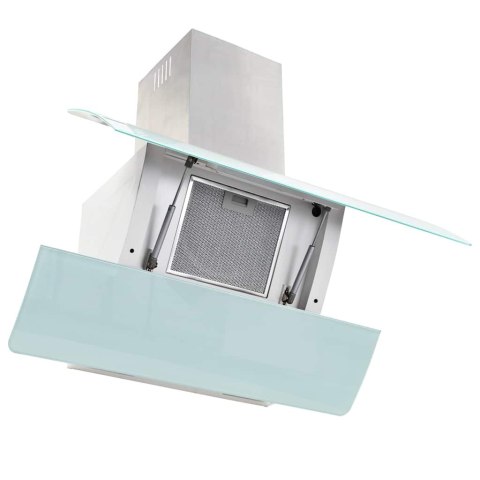 VidaXL Ścienny okap kuchenny, stal nierdzewna, 756 m³/h, 90 cm, biały