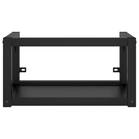 STELAŻ ŁAZIENKOWY ŚCIENNY 59X38 Z UMYWALKĄ 61X39,5 ZESTAW CZARNY LOFT PODWIESZ