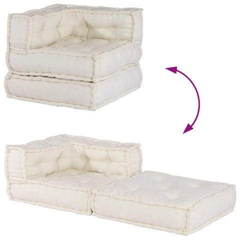 PUFA MODUŁOWA W KOLORZE KREMOWYM 70X70X54 TKANINA