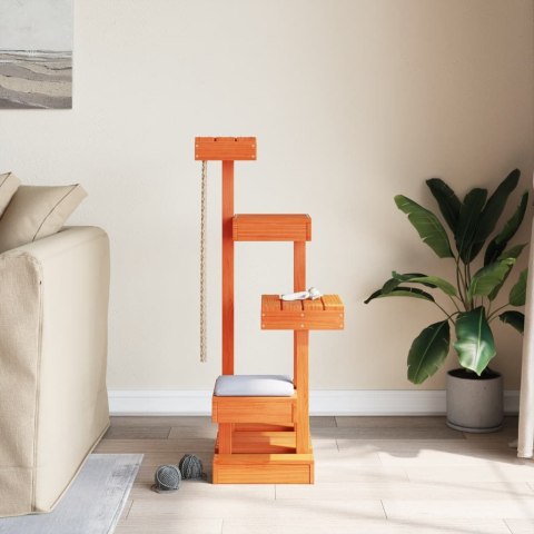 DRZEWKO DLA KOTA WOSKOWY BRĄZ 45,5X49X103CM DREWNO SOSNOWE