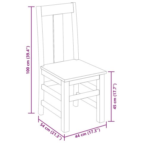 KRZESŁA DO JADALNI 2 SZT. DREWNO AKACJOWE
