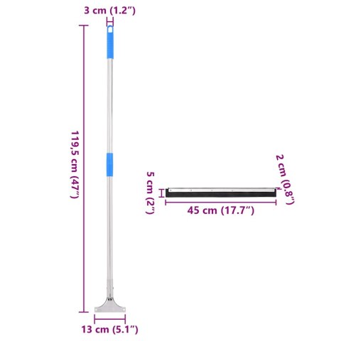 PODŁOGOWA ŚCIĄGACZKA DO WODY 45,5X119,5CM STAL I GUMA