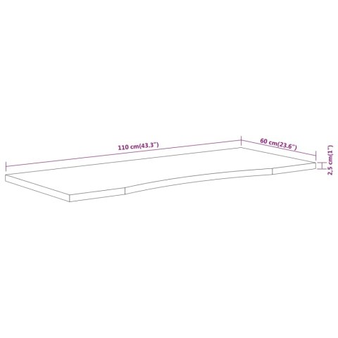 BLAT BIURKA 110X60X2,5CM PROSTOKĄTNY LITE DREWNO AKACJOWE