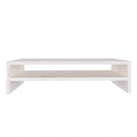 PODSTAWKA NA MONITOR BIAŁA 50X24X13CM LITE DREWNO SOSNOWE