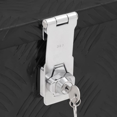 SKRZYNKA DO PRZECHOWYWANIA CZARNA 50X15X20,5CM ALUMINIUM