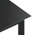 STÓŁ OGRODOWY ANTRACYTOWY 80X80X74CM ALUMINIUM I SZKŁO