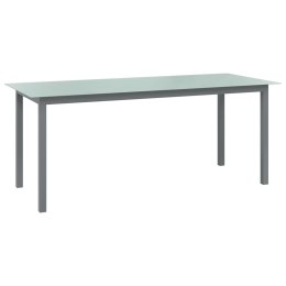 STÓŁ OGRODOWY JASNOSZARY 190X90X74CM ALUMINIUM I SZKŁO