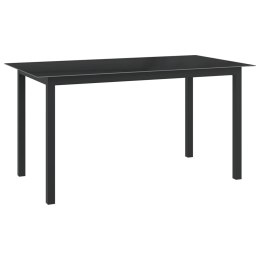 STÓŁ OGRODOWY ANTRACYTOWY 150X90X74CM ALUMINIUM I SZKŁO