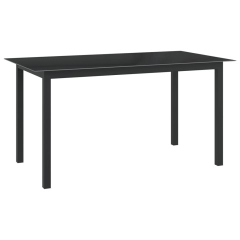 STÓŁ OGRODOWY ANTRACYTOWY 150X90X74CM ALUMINIUM I SZKŁO