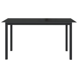 STÓŁ OGRODOWY ANTRACYTOWY 150X90X74CM ALUMINIUM I SZKŁO