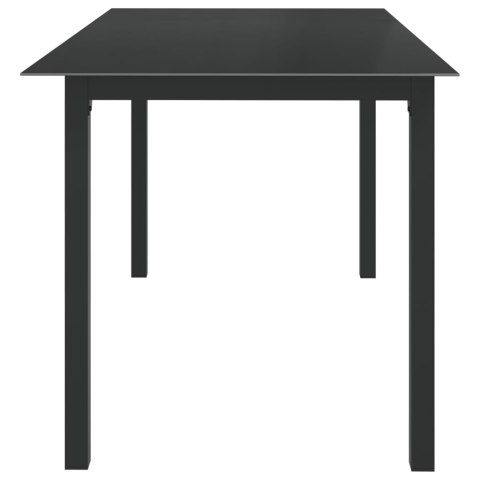 STÓŁ OGRODOWY ANTRACYTOWY 150X90X74CM ALUMINIUM I SZKŁO