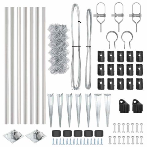 OGRODZENIE Z OGNIW ZE SŁUPKAMI SREBRNY 0.4X10 M STAL