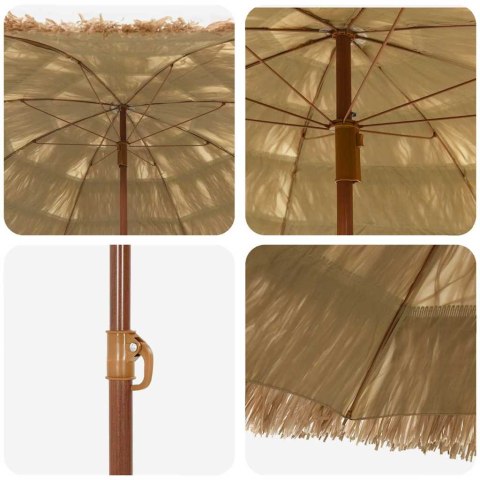 PARASOL PLAŻOWY BRĄZOWY Ø 160X196CM STAL