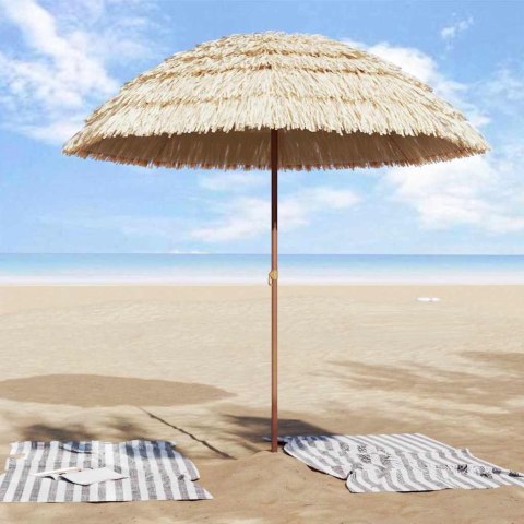PARASOL PLAŻOWY BRĄZOWY Ø 206X209.5CM STAL