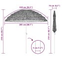 PARASOL PLAŻOWY BRĄZOWY Ø 206X209.5CM STAL