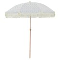 PARASOL PLAŻOWY SZARY I BIAŁY Ø 160X195CM STAL