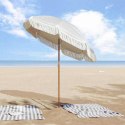 PARASOL PLAŻOWY SZARY I BIAŁY Ø 160X195CM STAL