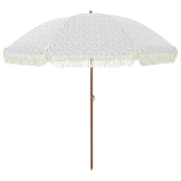 PARASOL PLAŻOWY SZARY I BIAŁY Ø 205X209CM STAL
