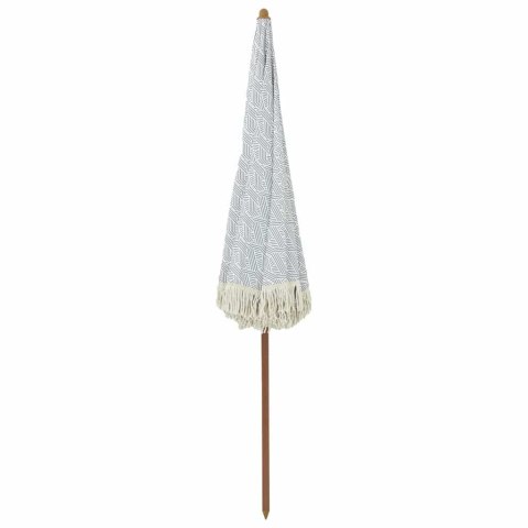 PARASOL PLAŻOWY SZARY I BIAŁY Ø 205X209CM STAL